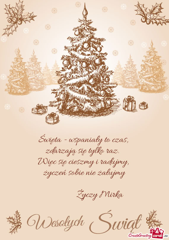 Życzeń sobie nie żałujmy     Mirka