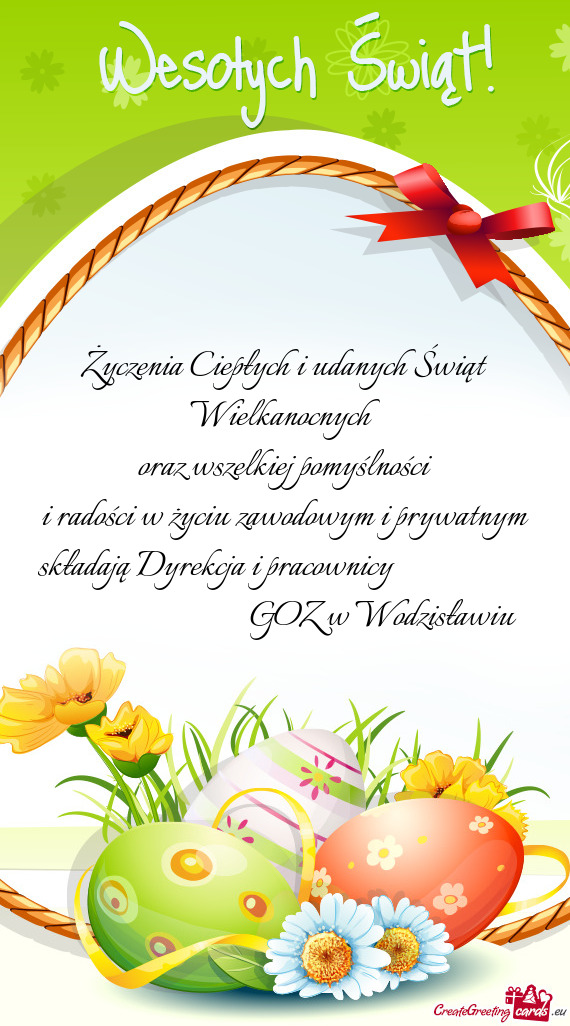 Życzenia Ciepłych i udanych Świąt Wielkanocnych