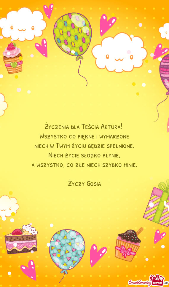 Życzenia dla Teścia Artura