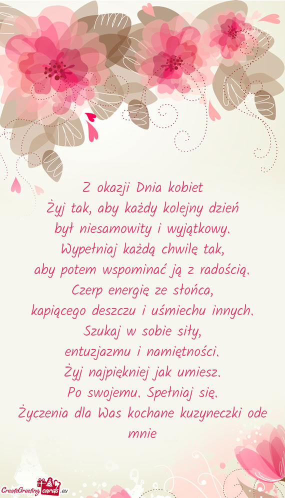 Życzenia dla Was kochane kuzyneczki ode mnie