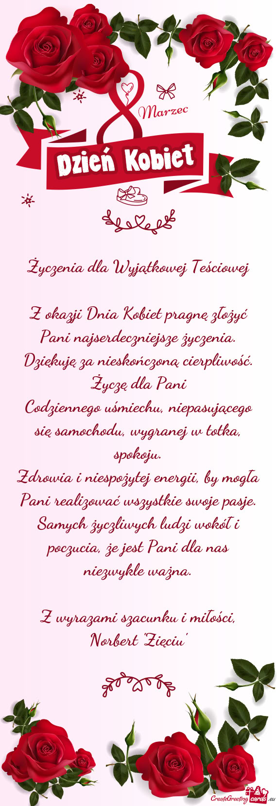 Życzenia dla Wyjątkowej Teściowej