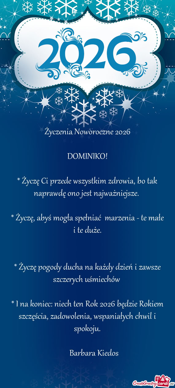 Życzenia Noworoczne 2026