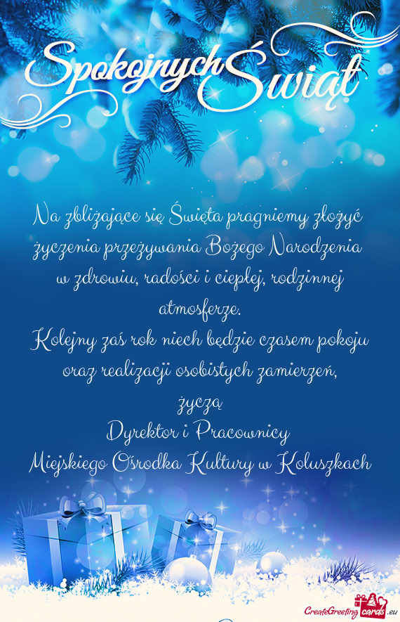 Życzenia przeżywania Bożego Narodzenia