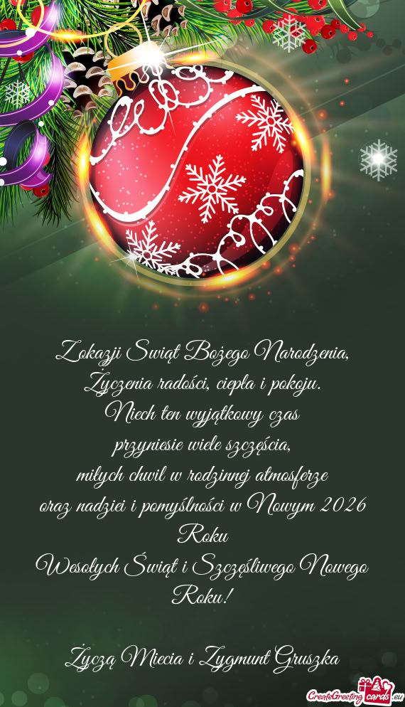 Życzenia radości, ciepła i pokoju