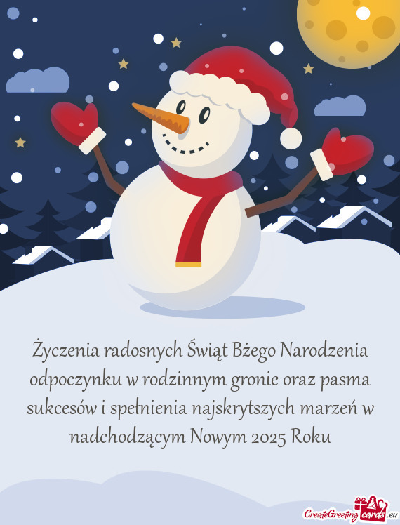 Życzenia radosnych Świąt Bżego Narodzenia odpoczynku w rodzinnym gronie oraz pasma sukcesów i s