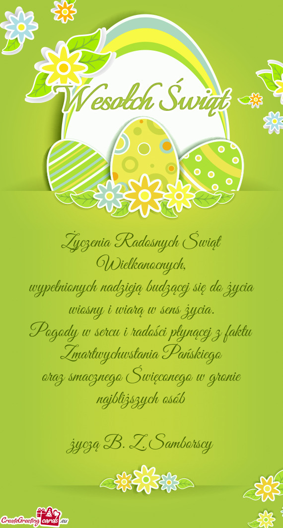 Życzenia Radosnych Świąt Wielkanocnych,  wypełnionych nadzieją budzącej