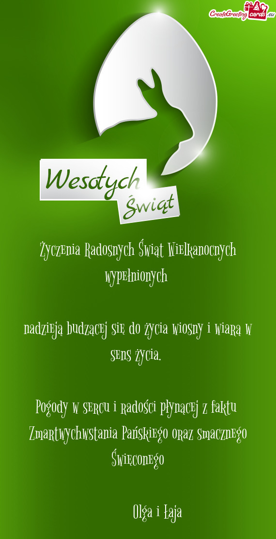 Życzenia Radosnych Świąt Wielkanocnych wypełnionych
