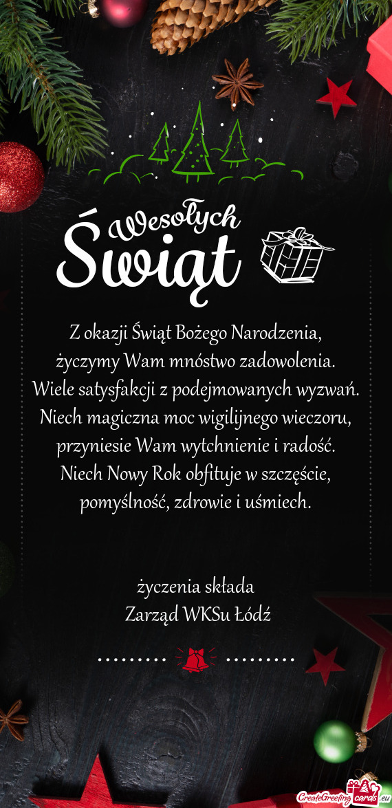 Życzenia składa Zarząd WKSu Łódź