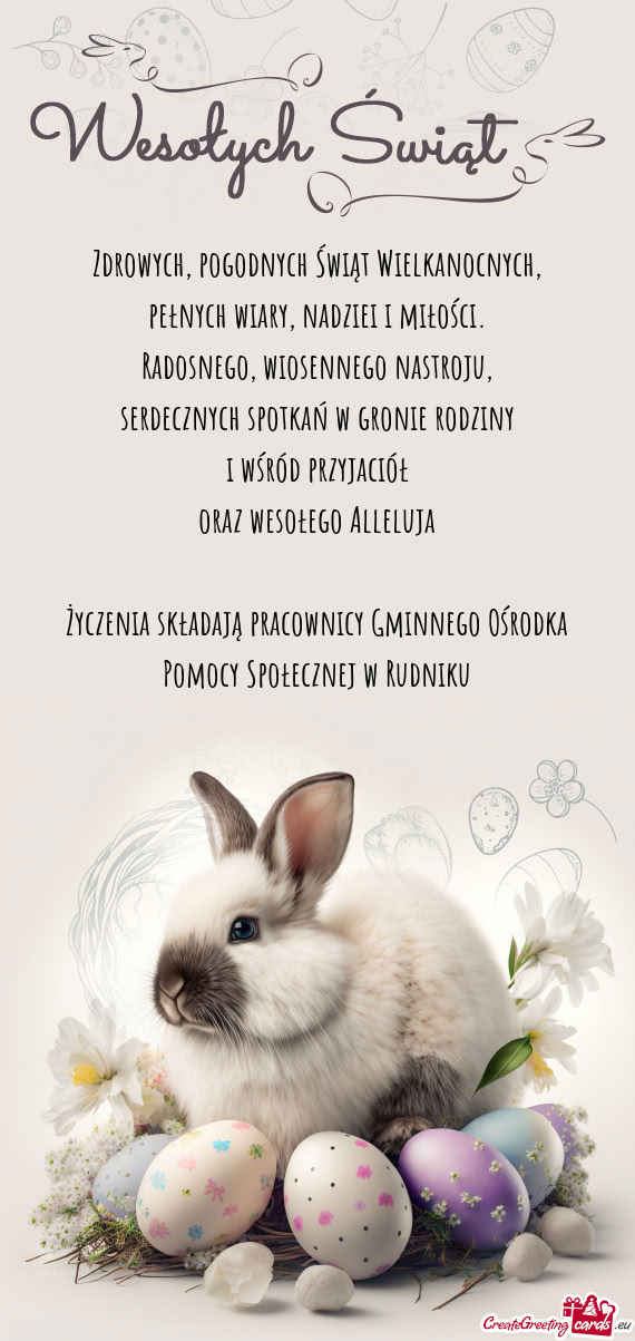 Życzenia składają pracownicy Gminnego Ośrodka Pomocy Społecznej w Rudniku