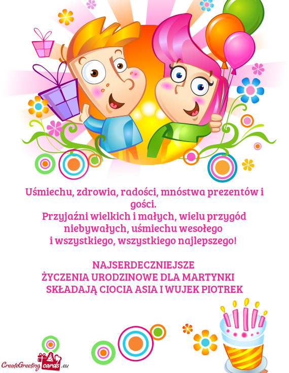 ŻYCZENIA URODZINOWE DLA MARTYNKI ❤️