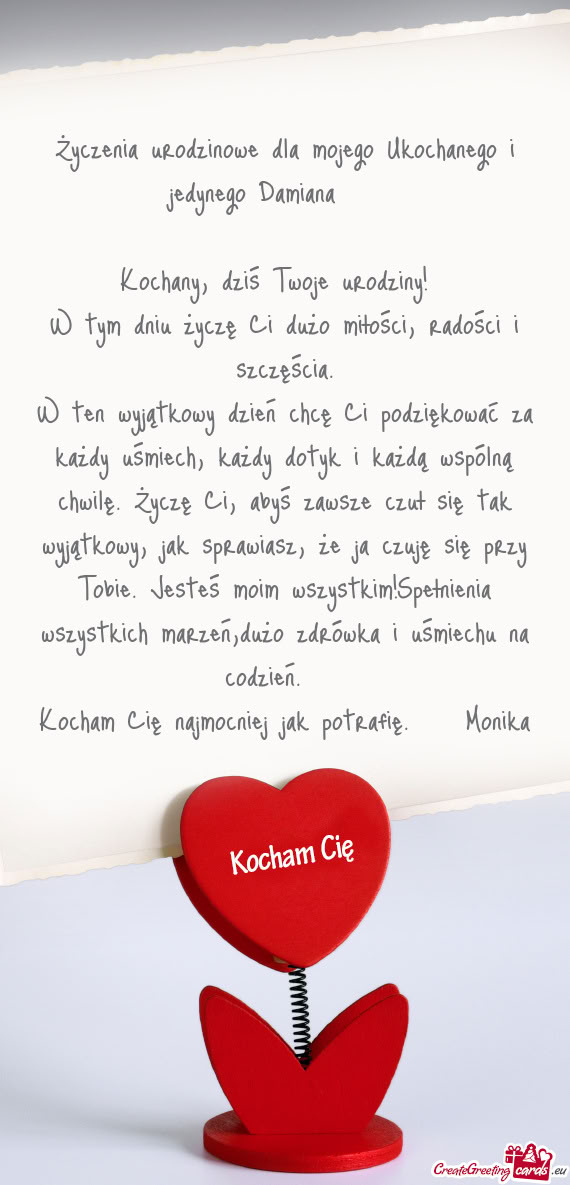 Życzenia urodzinowe dla mojego Ukochanego i jedynego Damiana♡♡♡