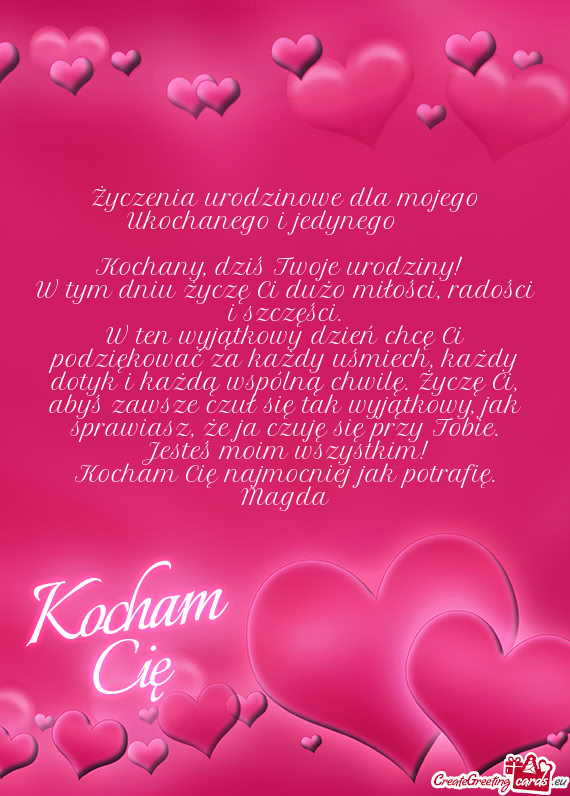 Życzenia urodzinowe dla mojego Ukochanego i jedynego ♡♡♡ Kochany