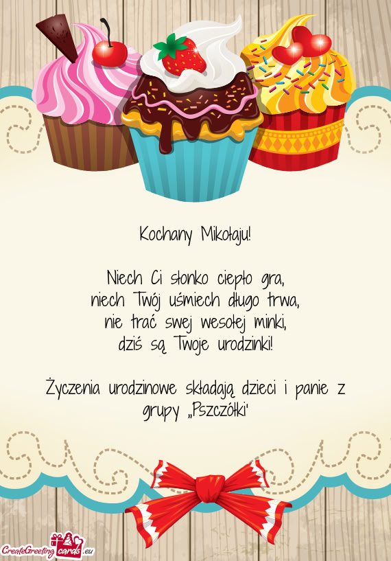 Życzenia urodzinowe składają dzieci i panie z grupy ,,Pszczółki