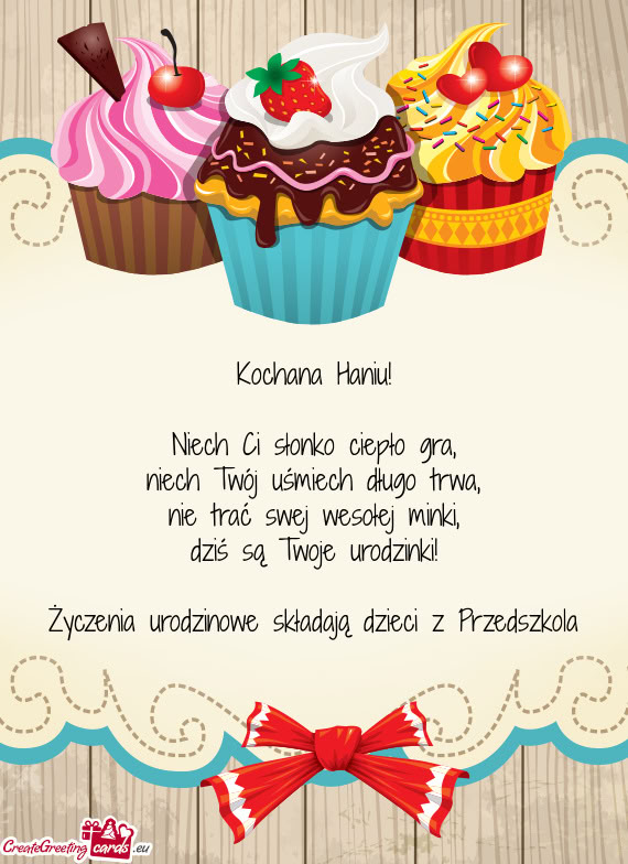 Życzenia urodzinowe składają dzieci z Przedszkola