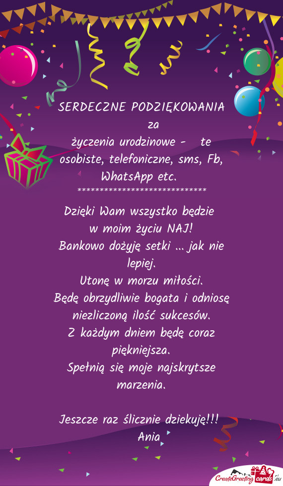 Życzenia urodzinowe - te osobiste, telefoniczne, sms, Fb, WhatsApp etc