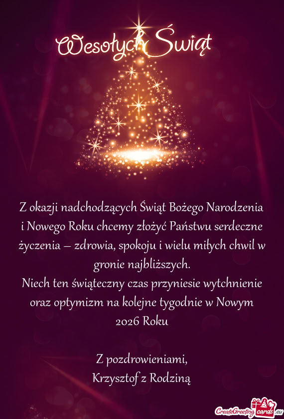 Życzenia – zdrowia, spokoju i wielu miłych chwil w gronie najbliższych