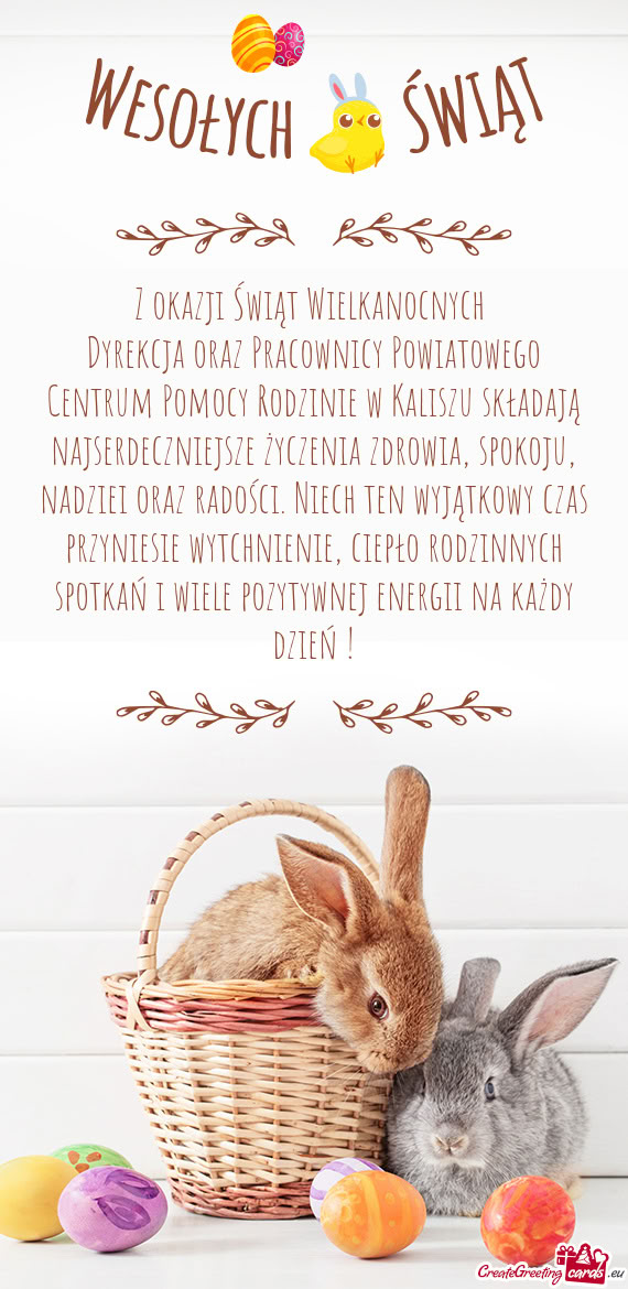 Życzenia zdrowia, spokoju, nadziei oraz radości. Niech ten wyjątkowy czas przyniesie wytchnienie