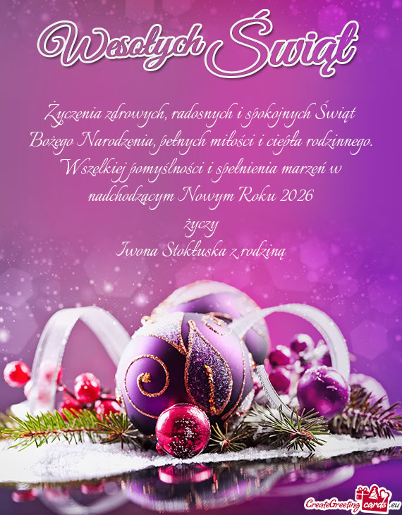 Życzenia zdrowych, radosnych i spokojnych Świąt Bożego Narodzenia, pełnych miłości i ciepła