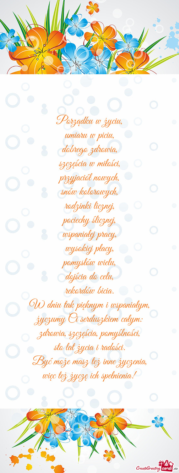 Życzumy Ci serduszkiem całym