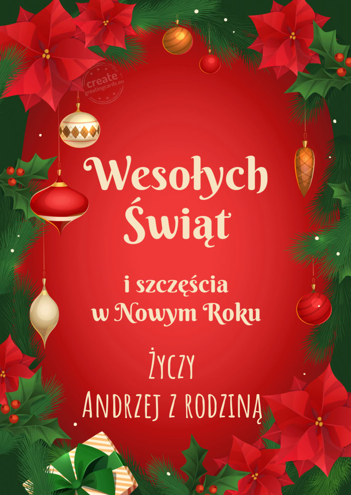 Życzy Andrzej z rodziną