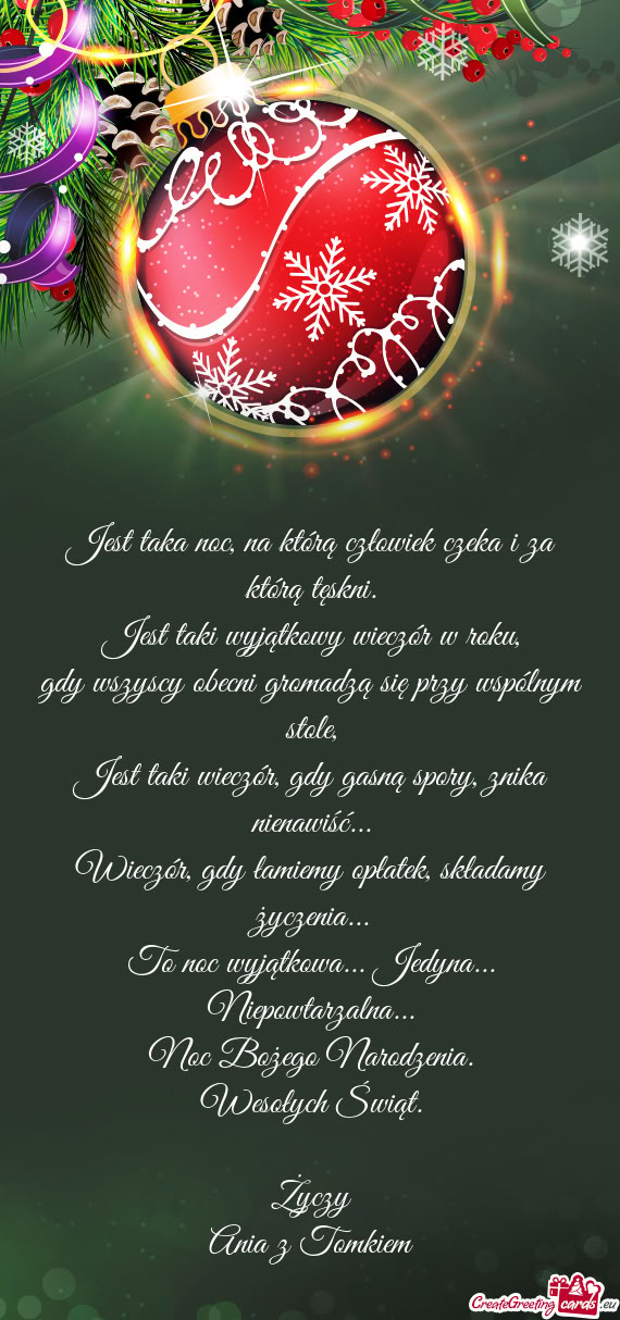 Życzy Ania z Tomkiem