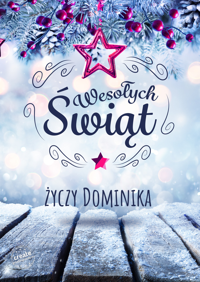 życzy Dominika Wesołych Świąt