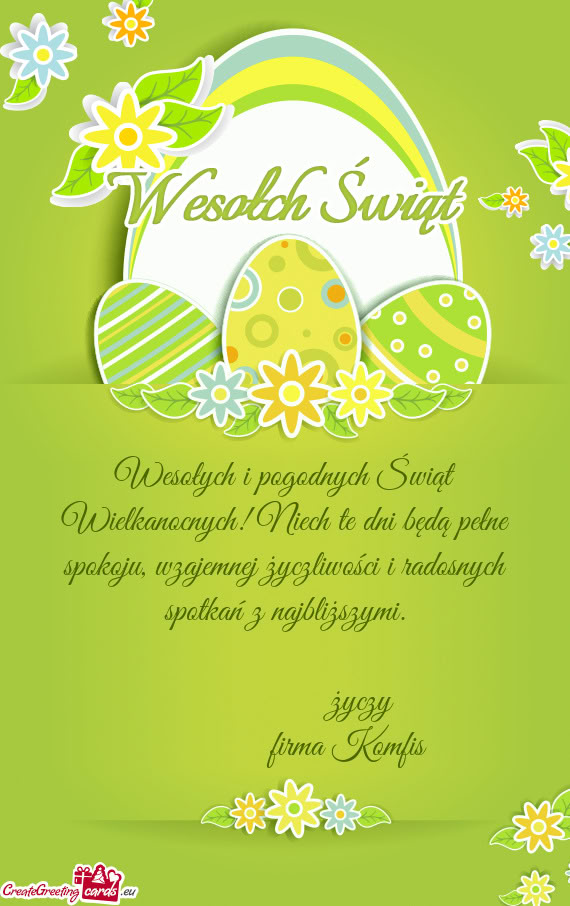 Życzy    firma Komfis