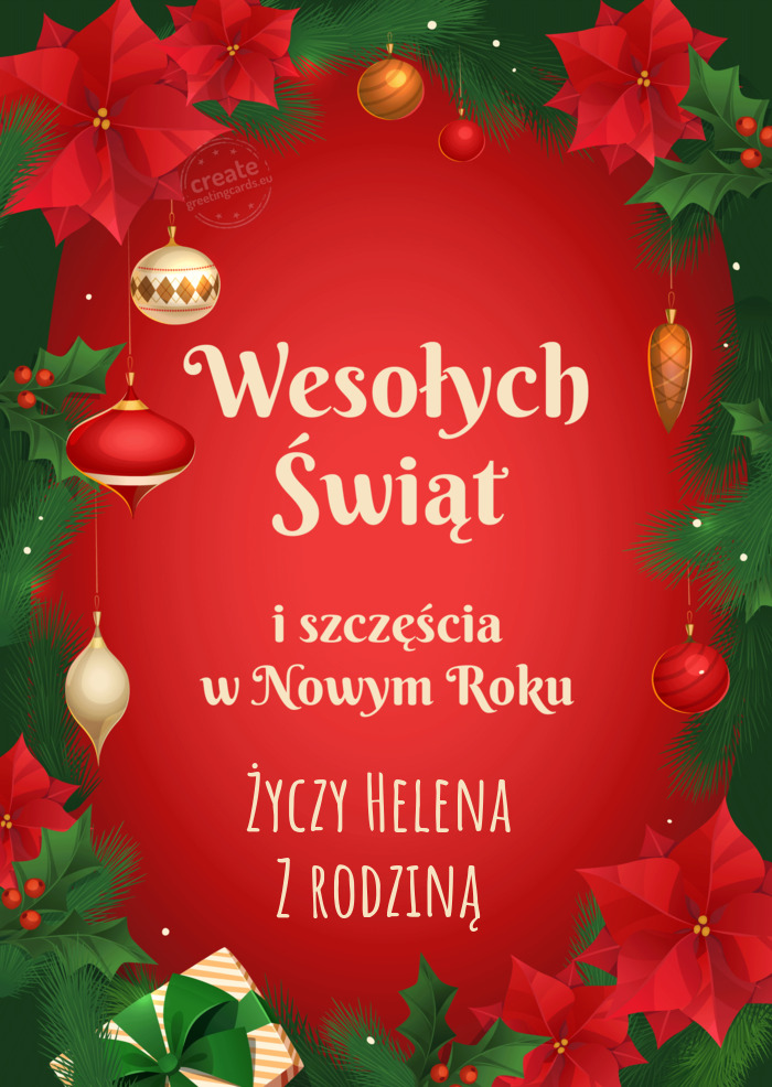 Życzy Helena Z rodziną