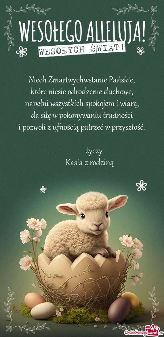 Życzy   Kasia z rodziną