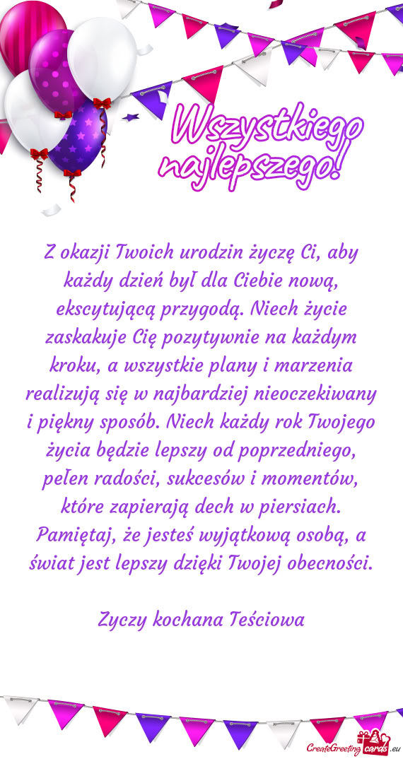 Zyczy kochana Teściowa