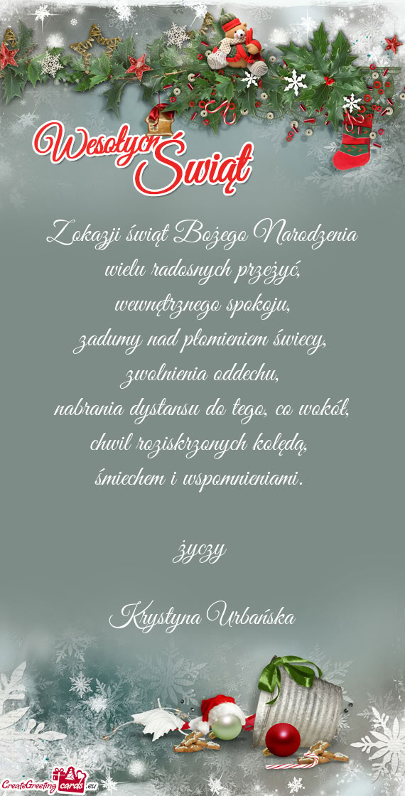 Życzy Krystyna Urbańska