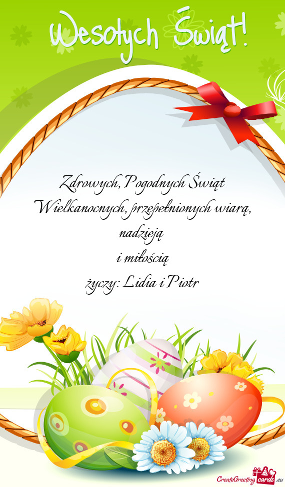 Życzy: Lidia i Piotr