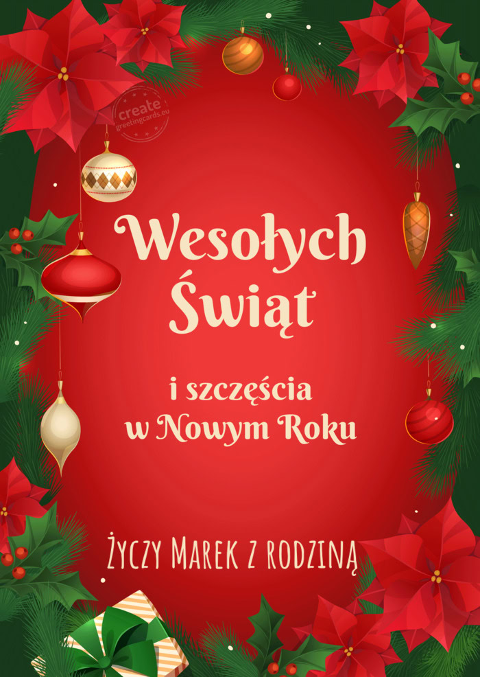 Życzy Marek z rodziną