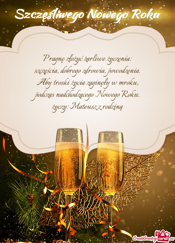 Życzy: Mateusz z rodziną