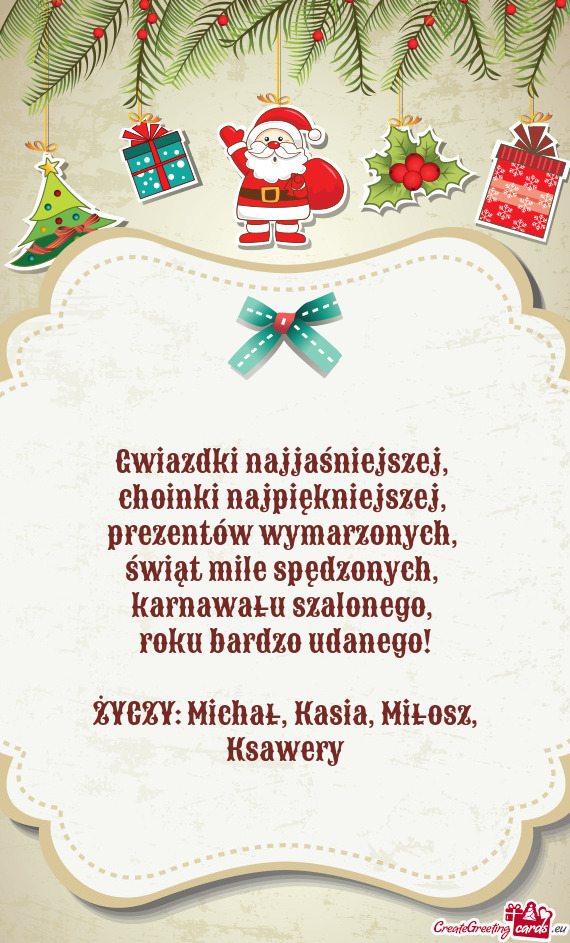 ŻYCZY: Michał, Kasia, Miłosz, Ksawery