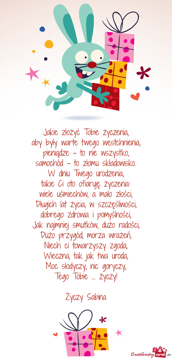 Życzy! Sabina