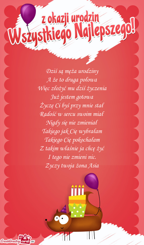 Zyczy twoja żona Asia