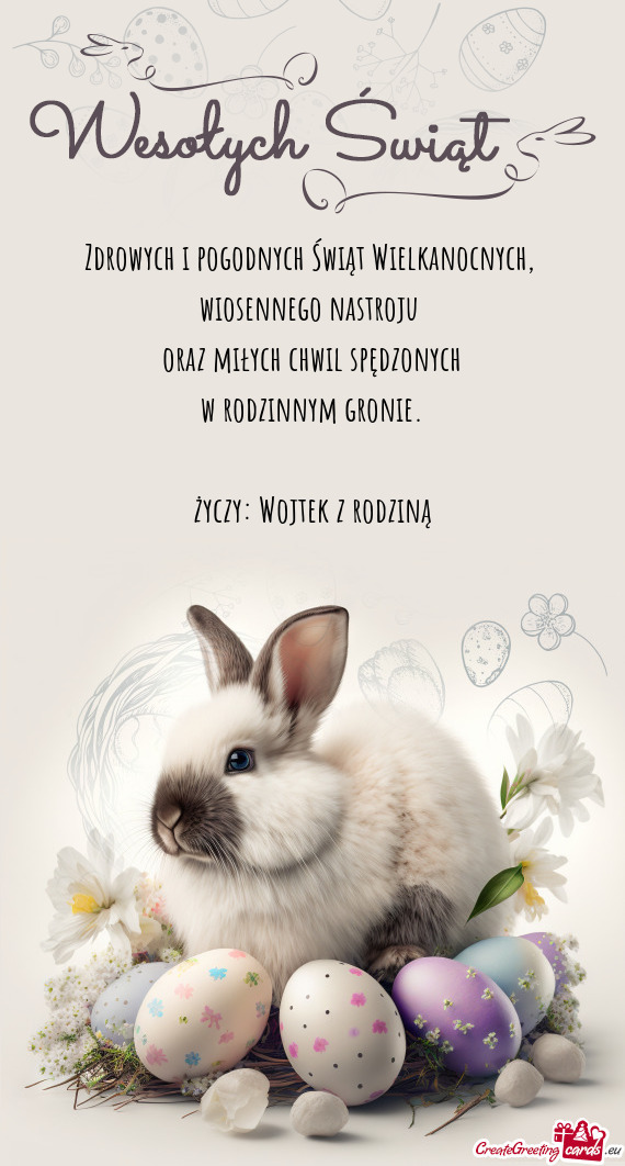 Życzy: Wojtek z rodziną