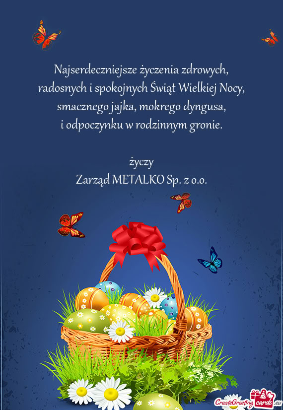 Życzy Zarząd METALKO Sp