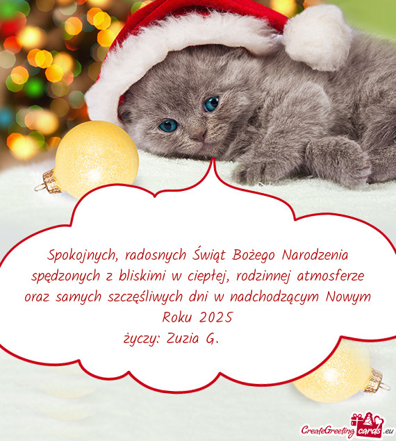 Życzy: Zuzia G. 🎄🎅🎄🎁