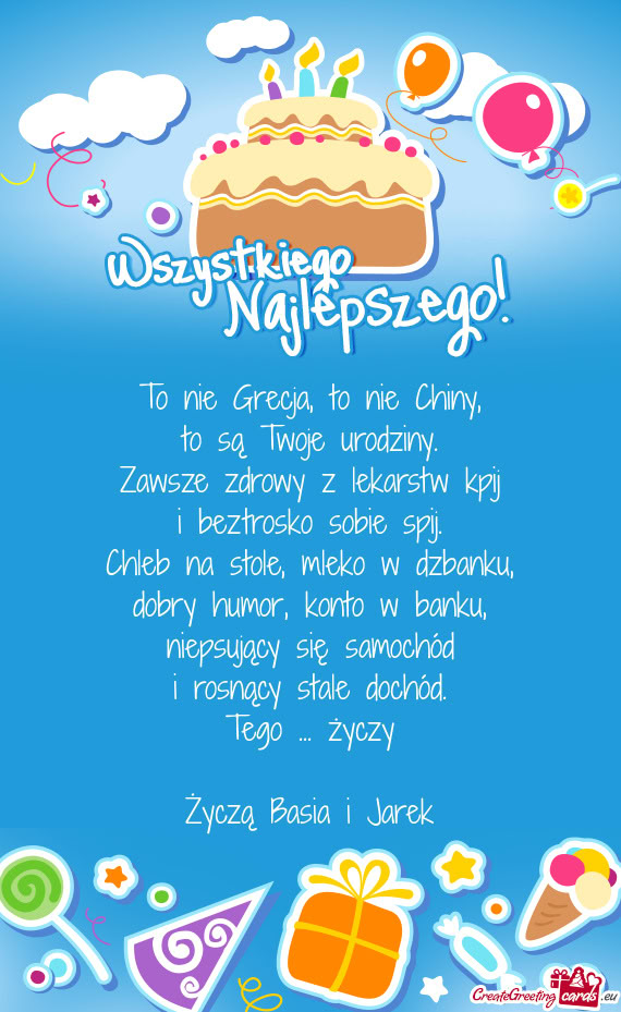 Życzy Życzą Basia i Jarek