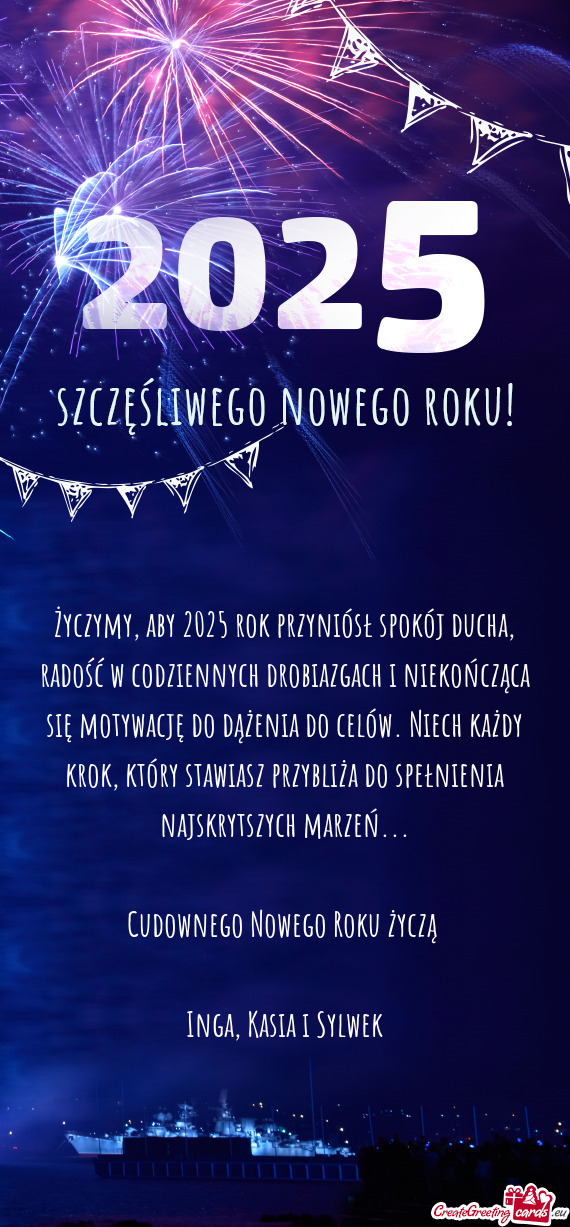 Życzymy, aby 2025 rok przyniósł spokój ducha, radość w codziennych drobiazgach i niekończąca