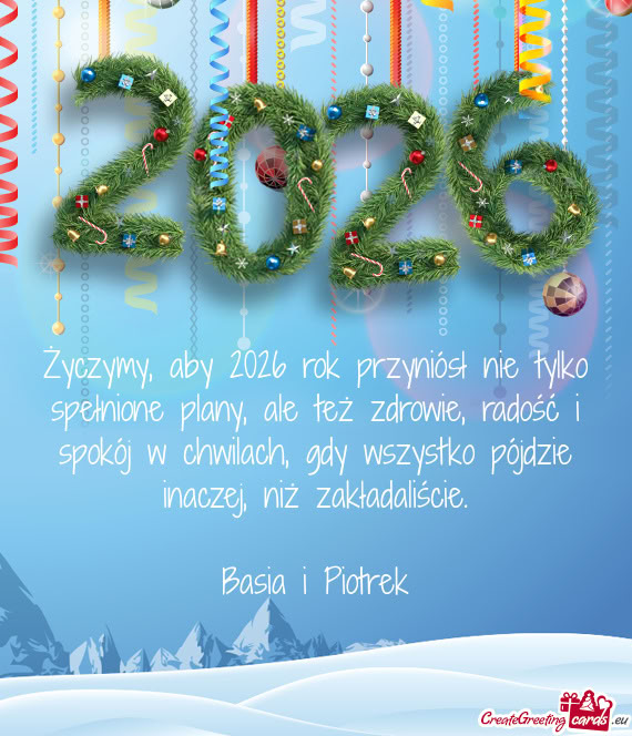 Życzymy, aby 2026 rok przyniósł nie tylko spełnione plany, ale też zdrowie, radość i spokój