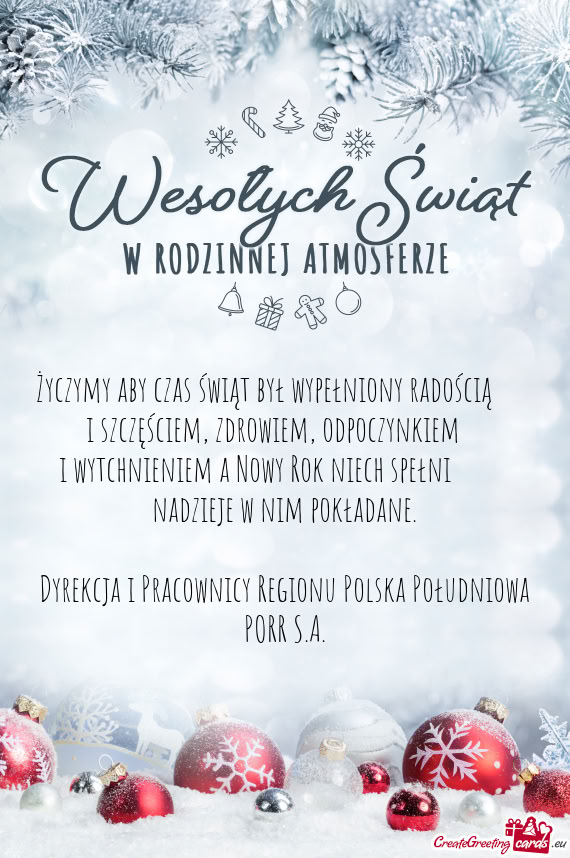 Życzymy aby czas świąt był wypełniony radością    i szczęściem, zdrowiem, odpoc