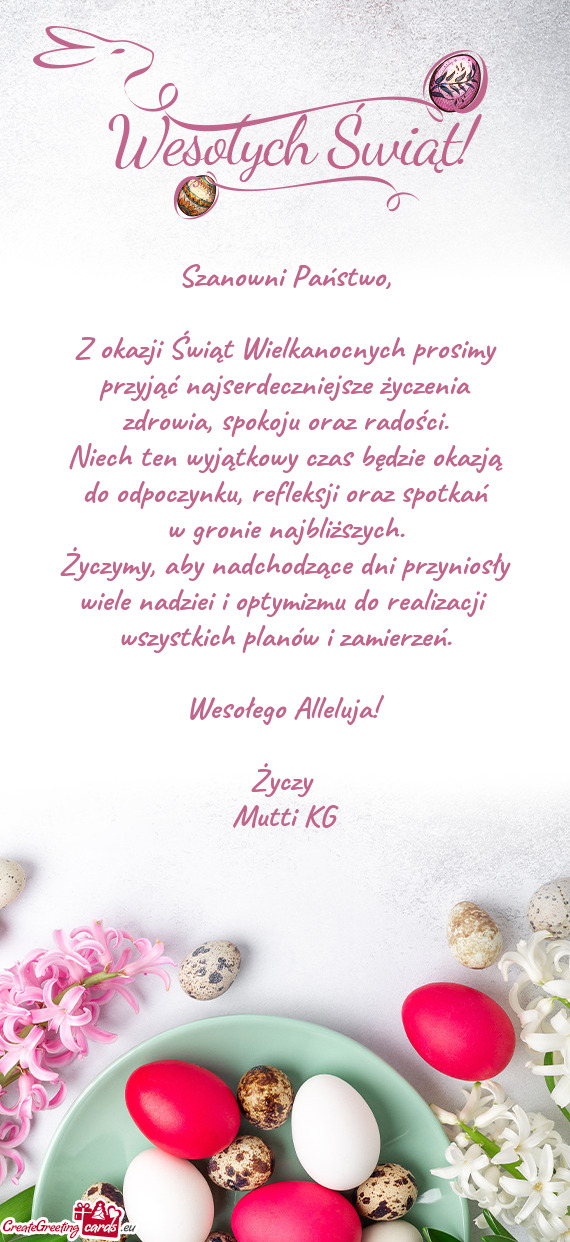 Życzymy, aby nadchodzące dni przyniosły