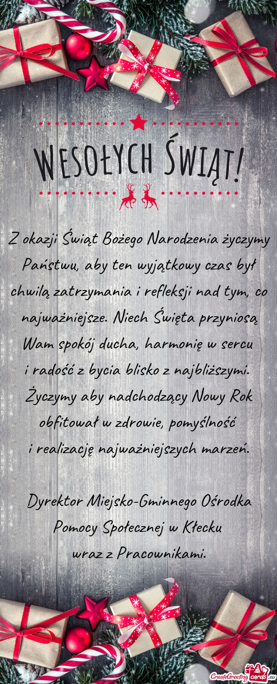 Życzymy aby nadchodzący Nowy Rok obfitował w zdrowie, pomyślność