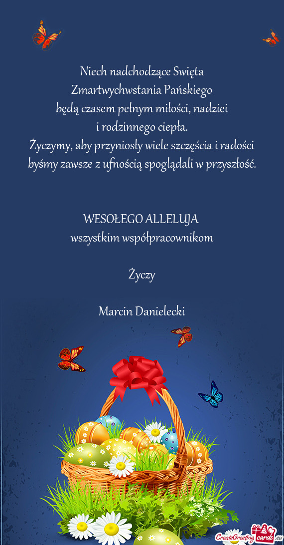 Życzymy, aby przyniosły wiele szczęścia i radości byśmy zawsze z ufnością spoglądali w przy