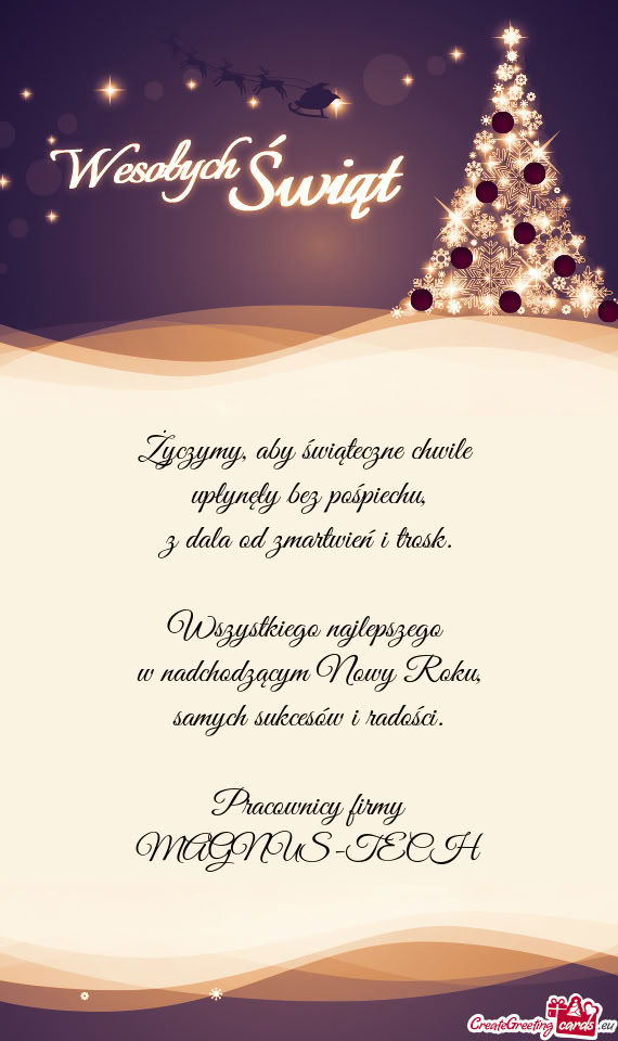 Życzymy, aby świąteczne chwile