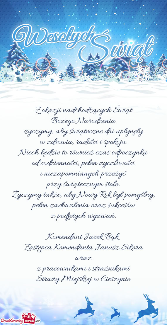 Życzymy, aby świąteczne dni upłynęły