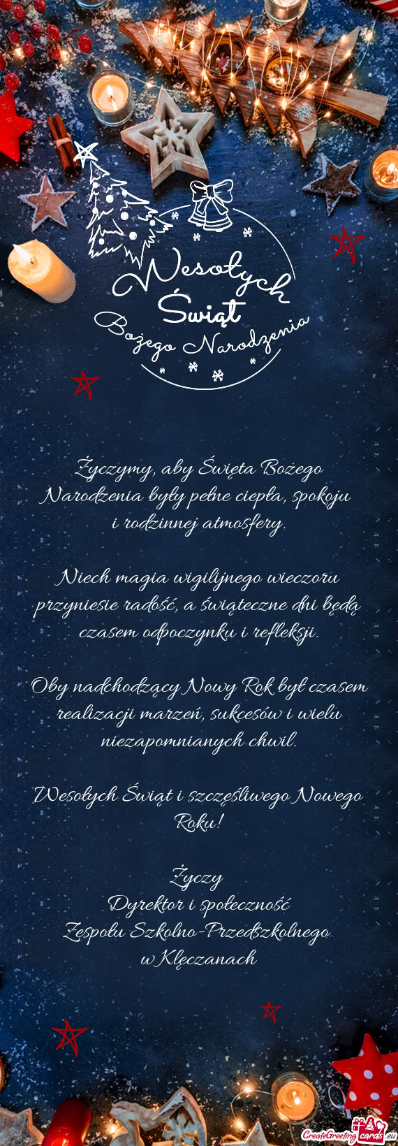 Życzymy, aby Święta Bożego Narodzenia były pełne ciepła, spokoju